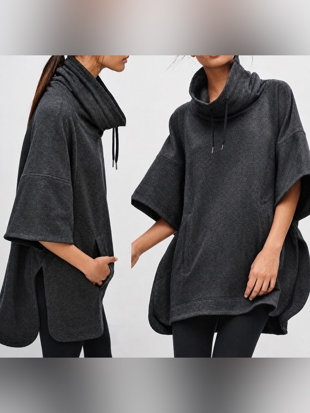 Aritzia Community Kratos Sweater Poncho Cape Cowl Neck Sweatshirt